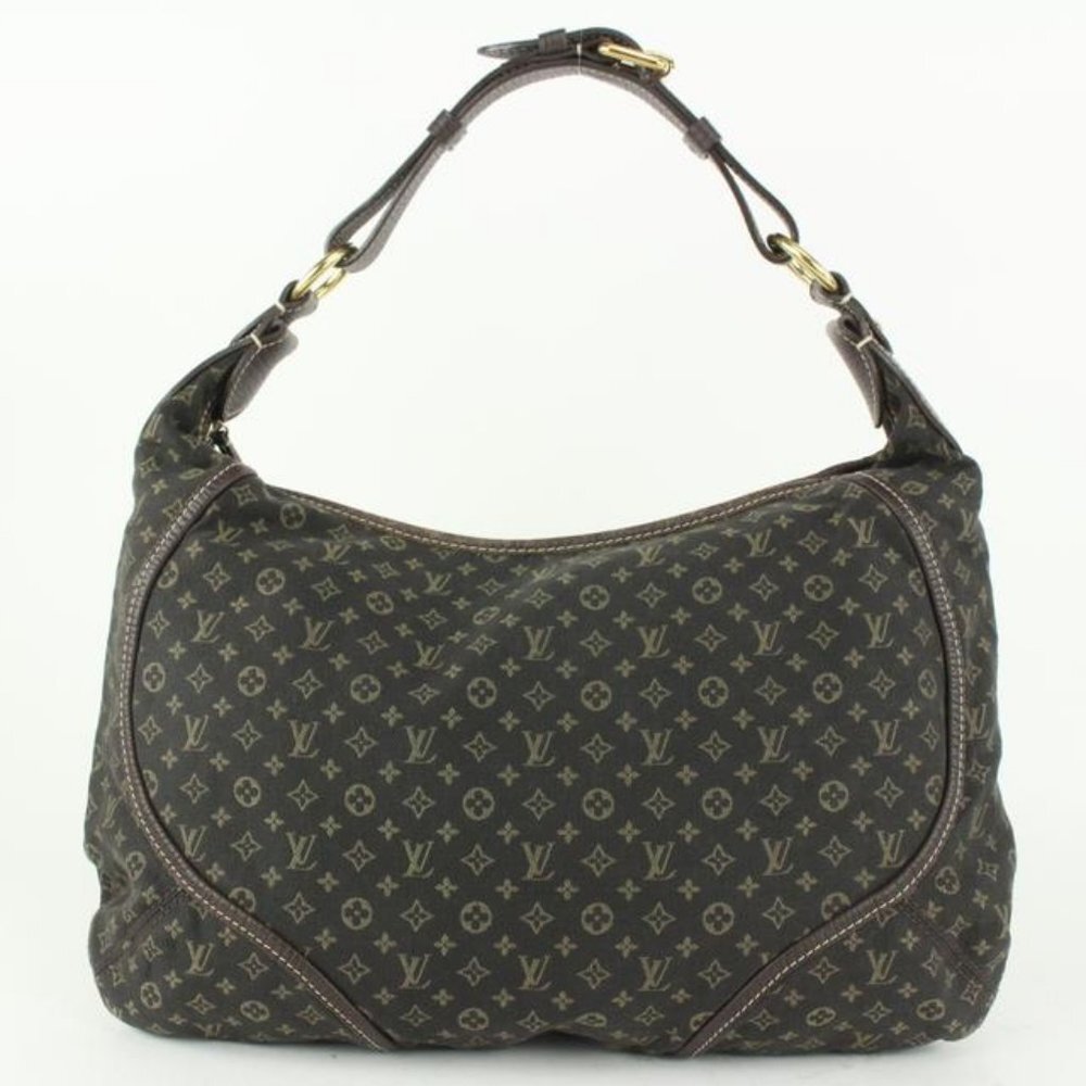 Louis Vuitton Brown Ebene Monogram Mini Lin Manon MM Artsy Hobo Galliera Bag 927
